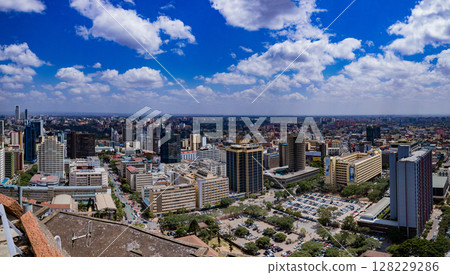 Nairobi City County Modern Highrise skyscraper cityscape skyline Kenya Capital East Africa 128229286