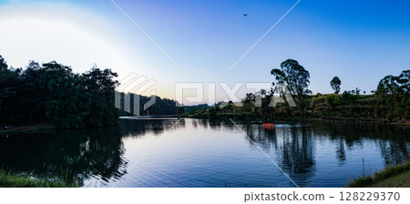 Kenya Landscapes Panoramic Scenic Views Fields Meadows Great Rift Valley 128229370