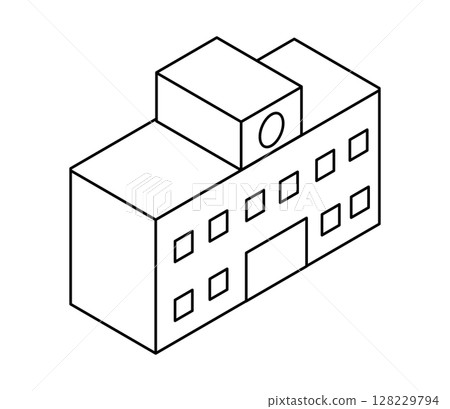 Simple school isometric illustration vector 128229794