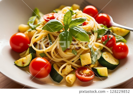 人工智慧生成的意大利麵和番茄排列 128229852