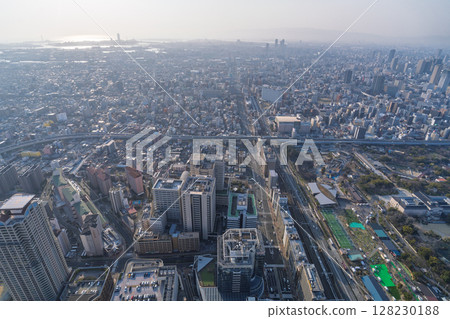 Osaka Cityscape: Evening view of downtown Osaka 128230188