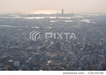 Osaka Cityscape: Evening view of downtown Osaka Osaka Cityscape: Evening view of downtown Osaka 128230190