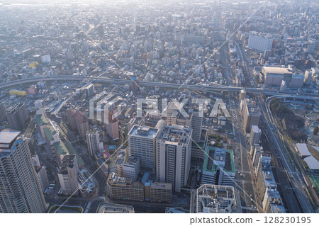 Osaka Cityscape: Evening view of downtown Osaka Osaka Cityscape: Evening view of downtown Osaka 128230195