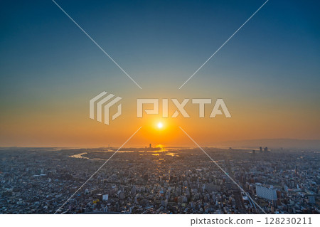 Osaka Cityscape: Evening view of downtown Osaka Osaka Cityscape: Evening view of downtown Osaka 128230211