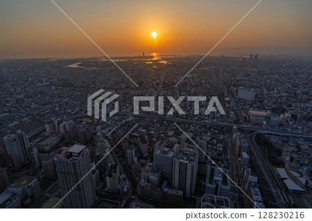 大阪城市景觀:大阪市中心的夜景 大阪城市景觀:大阪市中心的夜景 128230216
