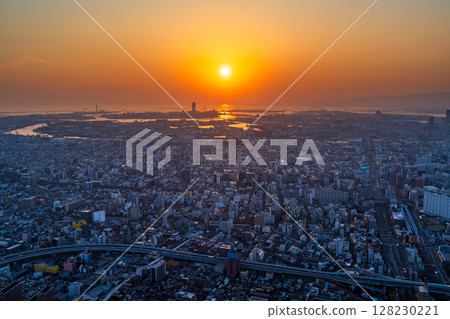 大阪城市景觀:大阪市中心的夜景 大阪城市景觀:大阪市中心的夜景 128230221