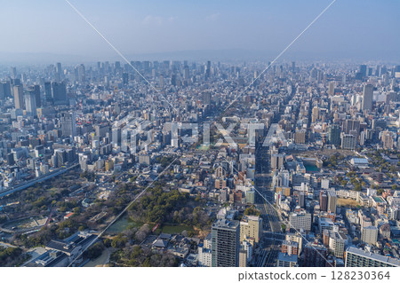 Osaka Cityscape: Evening view of downtown Osaka 128230364