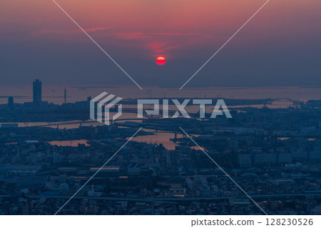 Osaka Cityscape: Evening view of downtown Osaka Osaka Cityscape: Evening view of downtown Osaka 128230526