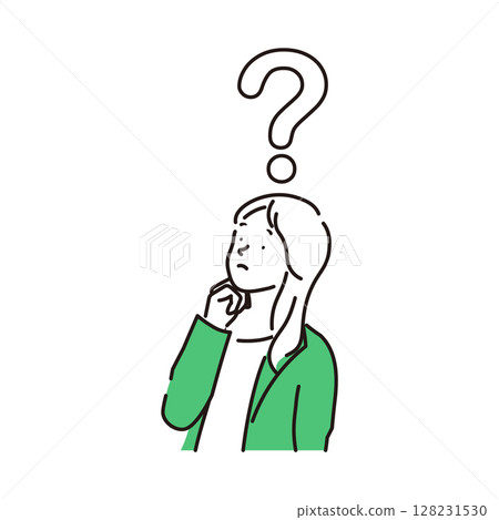 Simple illustration of a thinking business woman Simple illustration of a thinking business woman 128231530