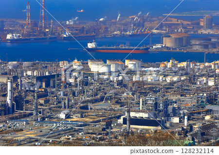 【岡山縣】從鷲羽山眺望水島臨海工業區(水島石油化學聯合企業) 【岡山縣】從鷲羽山眺望水島臨海工業區(水島石油化學聯合企業) 128232114