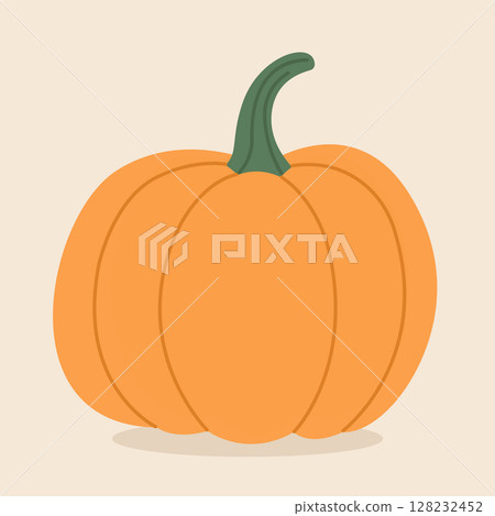 Ripe autumn pumpkin. Hand-drawn. Vector illustration in flat style Ripe autumn pumpkin. Hand-drawn. Vector illustration in flat style 128232452