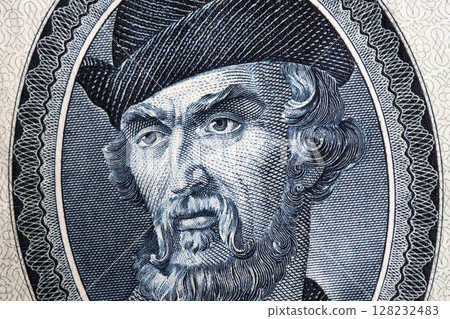 Gyorgy Dozsa  a closeup portrait from old Hugarian money 128232483