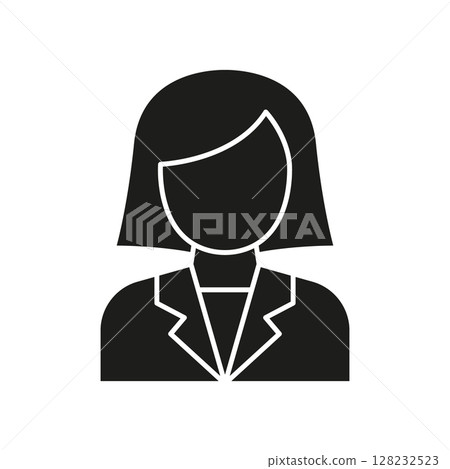 Female Professional Avatar Solid Icon. Businesswoman, Entrepreneur, Corporate Employee Silhouette Symbol. Representation Of Female Leadership And Career Identity. Isolated Vector Illustration Female Professional Avatar Solid Icon. Businesswoman, Entrepreneur, Corporate Employee Silhouette Symbol. Representation Of Female Leadership And Career Identity. Isolated Vector Illustration 128232523
