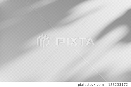 Abstract shadow overlay from tree branch on a transparent background. 128233172