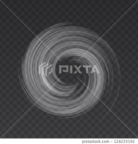 Air whit vortex vector effect isolated on transparent background. Circle wind flow swirl. 128233192