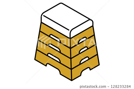 Vaulting horse simple line icon, isometric illustration 128233284