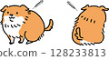 棕色和白色的狗插圖 128233813