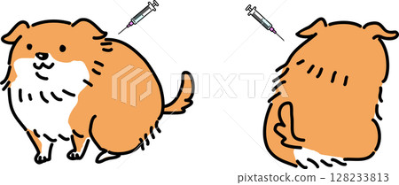 棕色和白色的狗插圖 棕色和白色的狗插圖 128233813