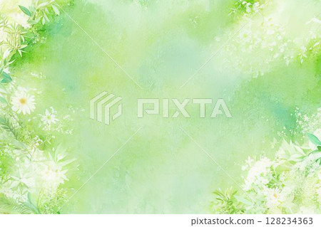 A beautiful watercolor background with a green gradient 128234363