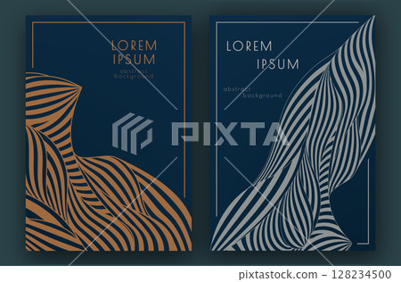A pattern of wavy lines. Template for interior design, packaging, social networks. An idea for creative design 128234500