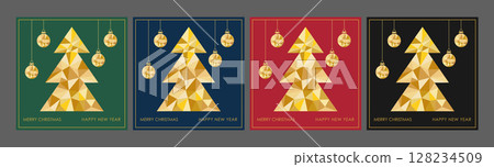 Merry Christmas and Happy New Year. A holiday greeting template for postcards, banners and flyers. A set of color options Merry Christmas and Happy New Year. A holiday greeting template for postcards, banners and flyers. A set of color options 128234509