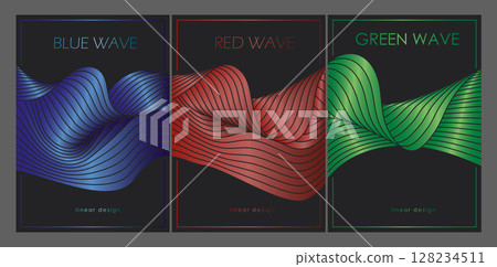 Colorful pattern of wavy lines. Template for interior design, packaging, social networks. An idea for creative design Colorful pattern of wavy lines. Template for interior design, packaging, social networks. An idea for creative design 128234511