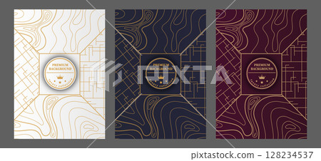 A luxurious pattern. A set of spectacular patterns for covers, prints, interior design, packaging, premium funds and creative ideas 128234537
