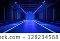 empty corridor in the dark room with lighting 128234588