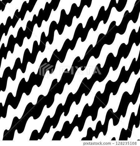 Zigzag seamless pattern in black and white. Hand drawn abstract zig zag background with bold brush texture and diagonal flow. Drag to swatches panel to use 128235108