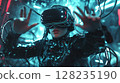 woman in virtual reality headset 128235190