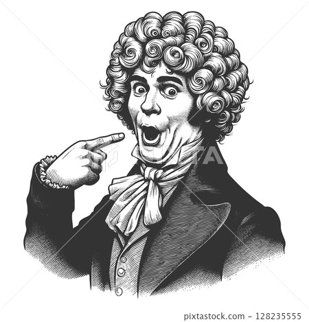 Surprised Aristocrat Pointing at Himself in Wig Surprised Aristocrat Pointing at Himself in Wig 128235555