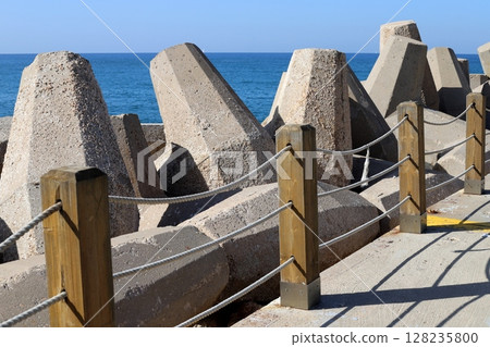 The Mediterranean coast in northern Israel 128235800
