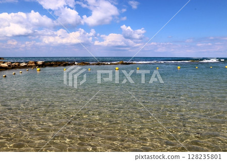 The Mediterranean coast in northern Israel 128235801