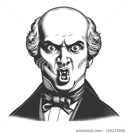 Angry Man Making Funny Face engraving raster 128235888