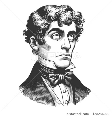 Bored Man Rolling Eyes sketch vector illustration 128236020