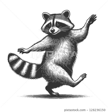 Dancing Raccoon vector illustration 128236150