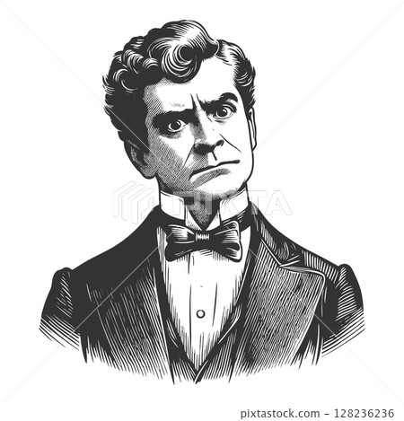 Curious Victorian Gentleman engraving vector 128236236