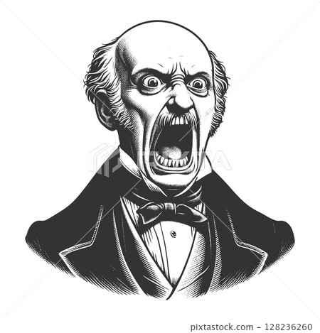 Terrified Screaming Man sketch vector illustration Terrified Screaming Man sketch vector illustration 128236260