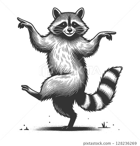 Dancing Raccoon vector illustration 128236269