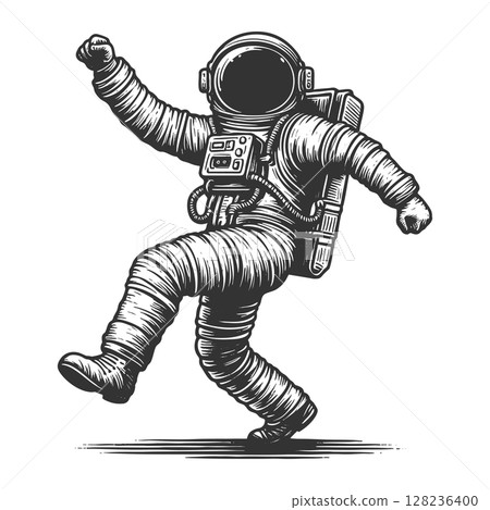 Dancing Astronaut in Space vector illustration Dancing Astronaut in Space vector illustration 128236400