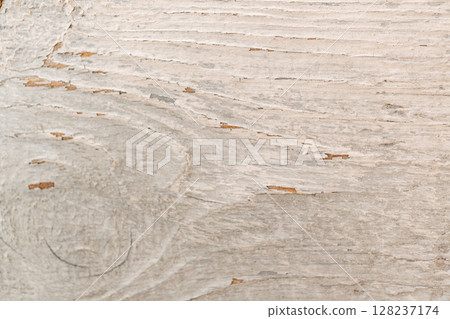 Close-up of weathered wooden surface with natural grain patterns 128237174