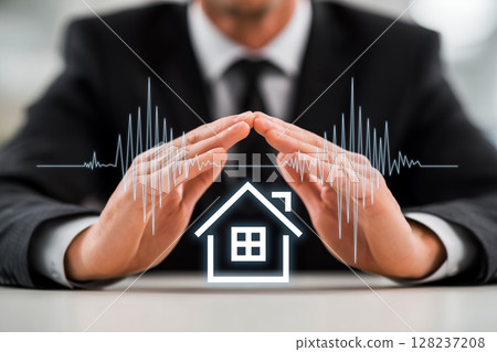 Concept image of protecting your home from disasters 128237208