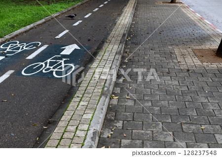 Road markings in Israel Road markings in Israel 128237548