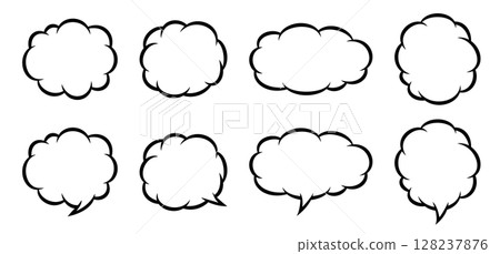 Vector illustration set of lively comic speech bubbles Vector illustration set of lively comic speech bubbles 128237876