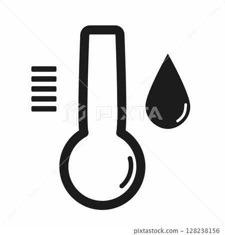 Thermometer and droplet icons indicating temperature and humidity measurement 128238156