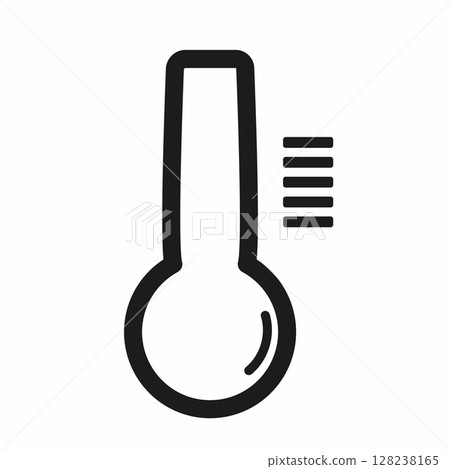 Thermometer icon indicating rising temperature with black lines Thermometer icon indicating rising temperature with black lines 128238165