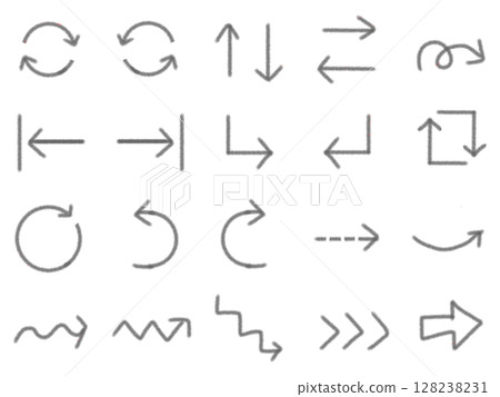 Simple arrow hand drawn icon set 128238231