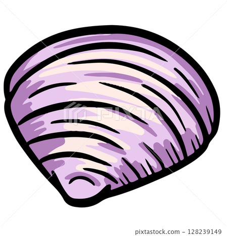 Hand drawn clipart illustration of seashell shell mollusc seaside shellfish Hand drawn clipart illustration of seashell shell mollusc seaside shellfish 128239149