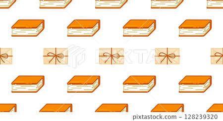 Books and Letters Seamless Pattern 128239320