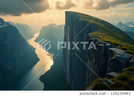 sunset over the mountain sunset over the mountain 128239461